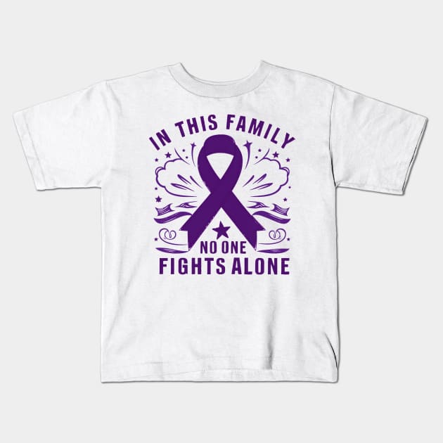 in this family no one fights alone Kids T-Shirt by mdr design